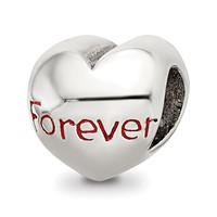 Sterling Silver Reflections Enameled Forever Heart Bead view 1