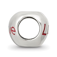 Sterling Silver Reflections Enameled Love Heart Bead view 2
