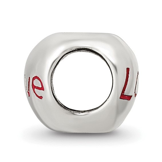 Sterling Silver Reflections Enameled Love Heart Bead
