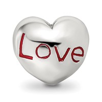 Sterling Silver Reflections Enameled Love Heart Bead view 3