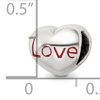 Sterling Silver Reflections Enameled Love Heart Bead view 4