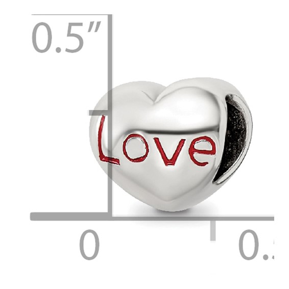 Sterling Silver Reflections Enameled Love Heart Bead