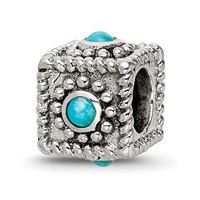 Sterling Silver Reflections Square 4 Stone Turquoise Bead view 1