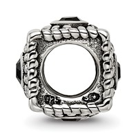 Sterling Silver Reflections Square 4 CZ Bead view 2
