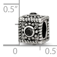 Sterling Silver Reflections Square 4 CZ Bead view 5
