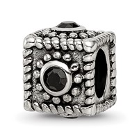 Sterling Silver Reflections Square 4 CZ Bead view 1