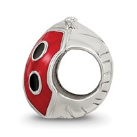 Sterling Silver Reflections Enameled Ladybug W Preciosa Crystal Bead view 2