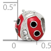 Sterling Silver Reflections Enameled Ladybug W Preciosa Crystal Bead view 4