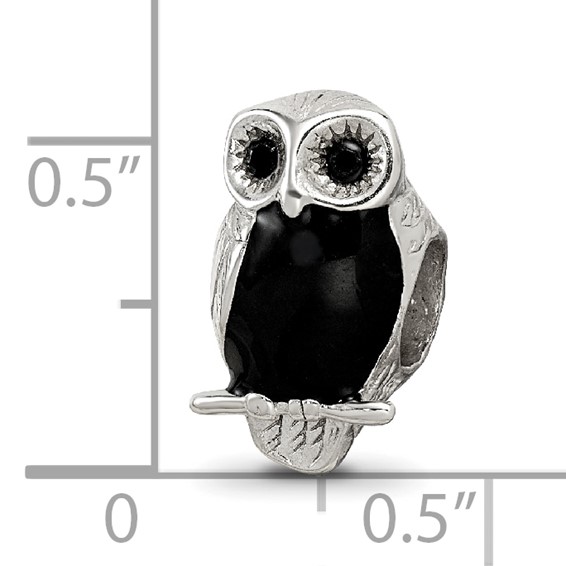Sterling Silver Reflections Enameled Wise Owl Bead