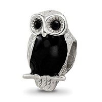 Sterling Silver Reflections Enameled Wise Owl Bead view 1