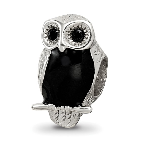 Sterling Silver Reflections Enameled Wise Owl Bead