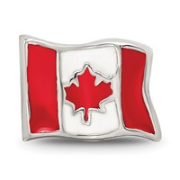 Sterling Silver Reflections Enameled Canada Flag Bead view 3