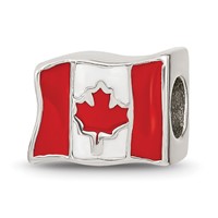 Sterling Silver Reflections Enameled Canada Flag Bead view 5