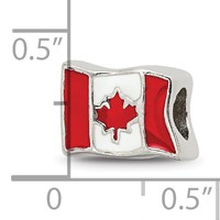 Sterling Silver Reflections Enameled Canada Flag Bead view 4