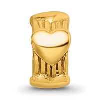 Sterling Silver Gold-plated Reflections Heart Bead view 3