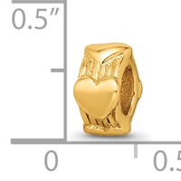 Sterling Silver Gold-plated Reflections Heart Bead view 4