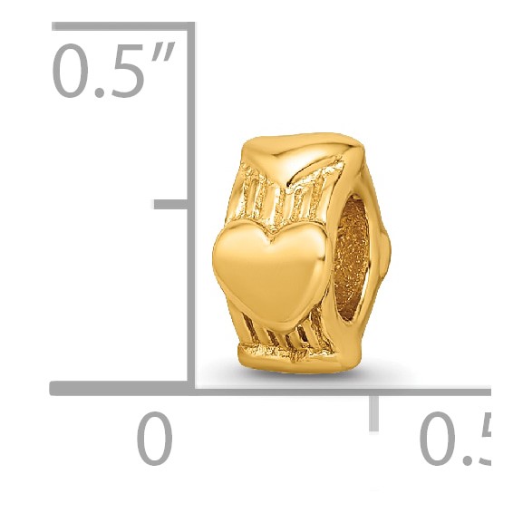 Sterling Silver Gold-plated Reflections Heart Bead