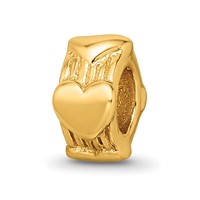 Sterling Silver Gold-plated Reflections Heart Bead view 1