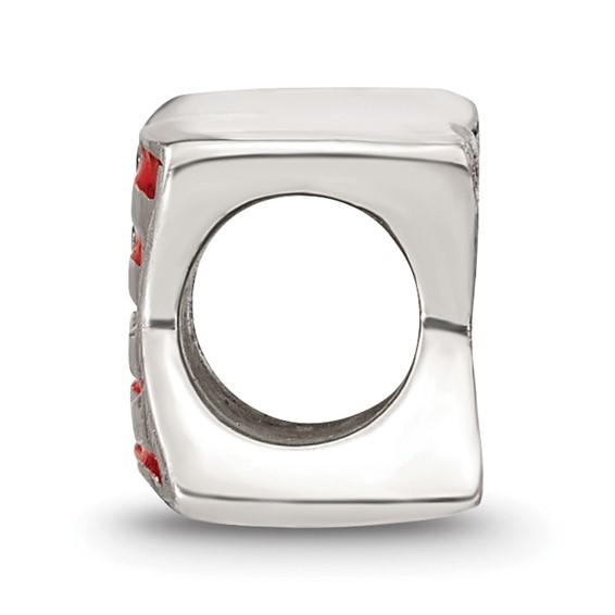 Sterling Silver Reflections Enameled USA Flag Bead