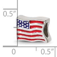 Sterling Silver Reflections Enameled Usa Flag Bead view 4
