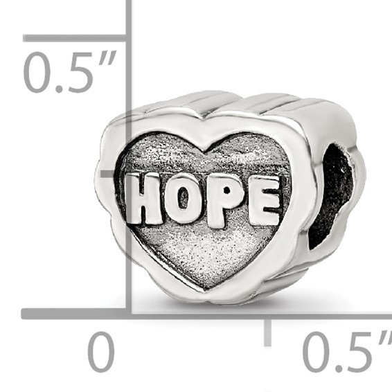 Sterling Silver Reflections Hope Heart Bead