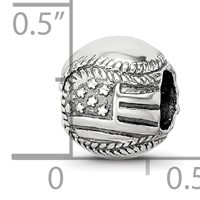Sterling Silver Reflections Usa Flag Baseball Bead view 4