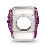 Sterling Silver Reflections Purple Preciosa Crystal Butterfly Bead view 2