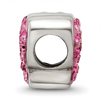 Sterling Silver Reflections Pink Preciosa Crystal Butterfly Bead view 2