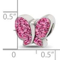 Sterling Silver Reflections Pink Preciosa Crystal Butterfly Bead view 4