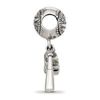Sterling Silver Reflections Baseball Glove & Bat Dangle Bead view 2