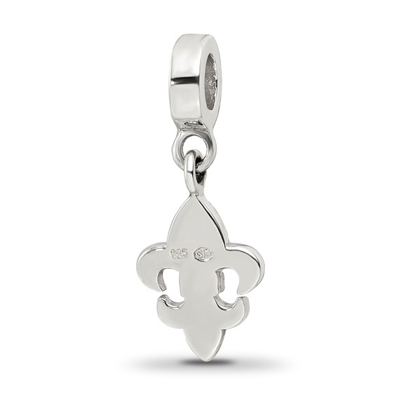 Sterling Silver Reflections Red Preciosa Crystal Fleur De Lis Dangle Bead