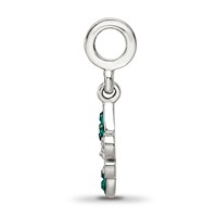 Sterling Silver Reflections Green Preciosa Crystal Fleur De Lis Dangle Bead view 2
