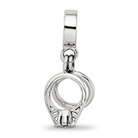 Sterling Silver Reflections CZ Bridal Rings Dangle Bead view 3