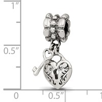 Sterling Silver Reflections Heart & Key Dangle Bead view 3