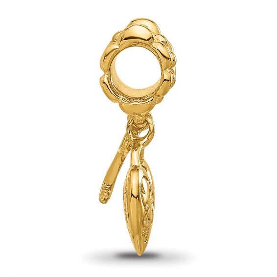 Sterling Silver Reflections Gold-plated Heart and Key Dangle Bead