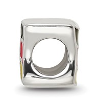 Sterling Silver Reflections Enameled Germany Flag Bead view 2