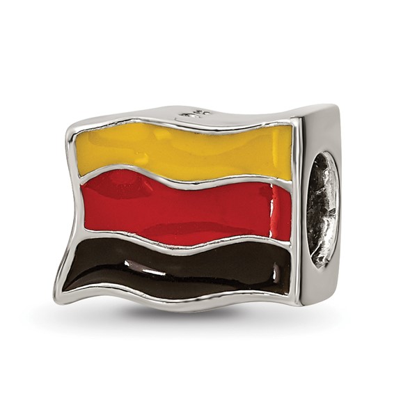 Sterling Silver Reflections Enameled Germany Flag Bead