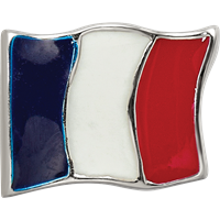 Sterling Silver Reflections Enameled France Flag Bead view 4
