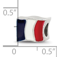 Sterling Silver Reflections Enameled France Flag Bead view 5
