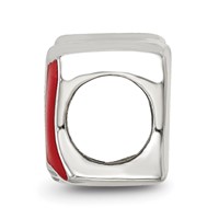 Sterling Silver Reflections Enameled Mexico Flag Bead view 2
