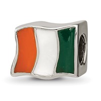 Sterling Silver Reflections Enameled Ireland Flag Bead view 5