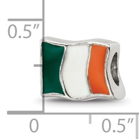 Sterling Silver Reflections Enameled Ireland Flag Bead view 4