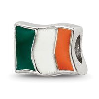 Sterling Silver Reflections Enameled Ireland Flag Bead view 1
