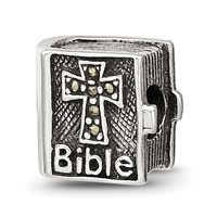 Sterling Silver Reflections Marcasite Cross Bible Bead view 1