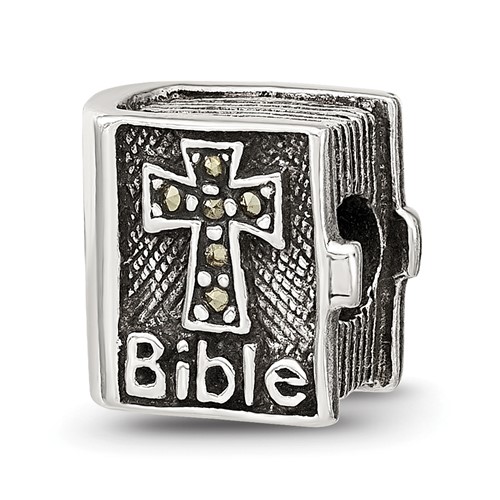 Sterling Silver Reflections Marcasite Cross Bible Bead