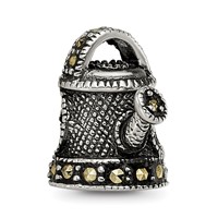 Sterling Silver Reflections Enameled Marcasite Watering Can Bead view 3