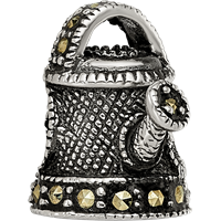 Sterling Silver Reflections Enameled Marcasite Watering Can Bead view 4