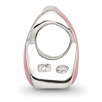 Sterling Silver Reflections Kids Enameled Breast Cancer Awareness Bead view 2