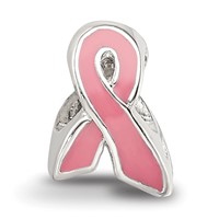 Sterling Silver Reflections Kids Enameled Breast Cancer Awareness Bead view 4