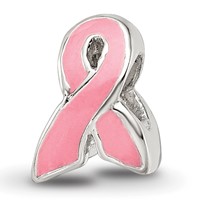 Sterling Silver Reflections Kids Enameled Breast Cancer Awareness Bead view 5